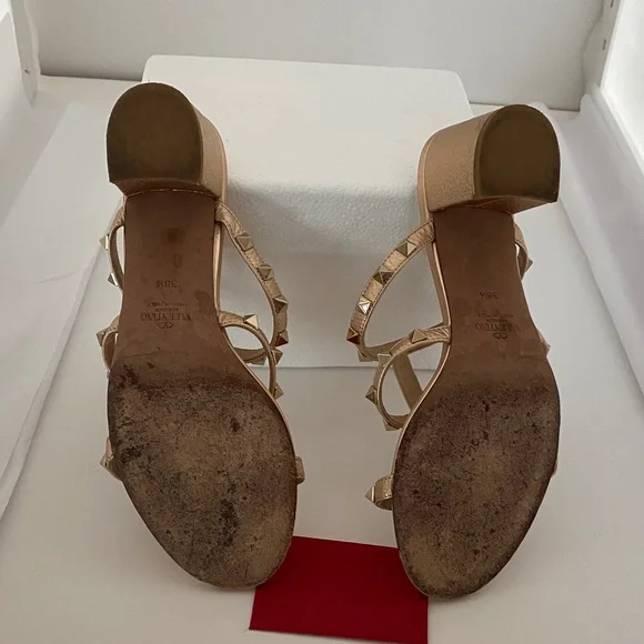 Valentino Gold Studded Heels - Picture 3 of 4